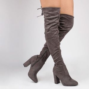 Grey Thigh High Boot